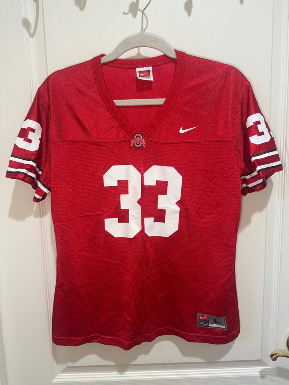 NIKE OSU Ohio State University #33 Youth Football Jersey YL CL Large 12-14 EUC